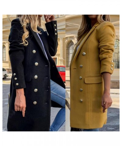 Waterproof Jackets Women Long Sleeve Wool Coat Pure Color Breathable Turn-down Collar Double-breasted Women Overcoat Outerwea...