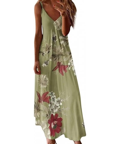 Summer Dresses for Women 2023 Trendy Casual Boho Plus Size Dress Floral Printed V Neck Flowy Long Maxi Sundress A2-green $9.3...