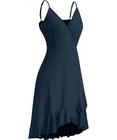 Women's Sexy Summer Dresses Dress Beach Knee Length Dress Adjustable Sling Dress Trendy Dresses 2023 B-navy $11.16 Dresses