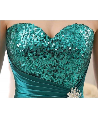 Strapless Sequin High Low Evening Party Prom Gown Bridesmaid Dresses Green $31.78 Dresses