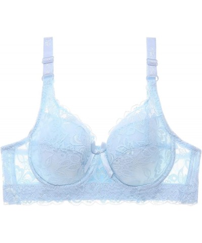 Minimizer Bras for Women Full Coverage Underwire Bras Plus Size Lifting Lace Bra for Heavy Breast B to D Cup Zx16-light Blue ...