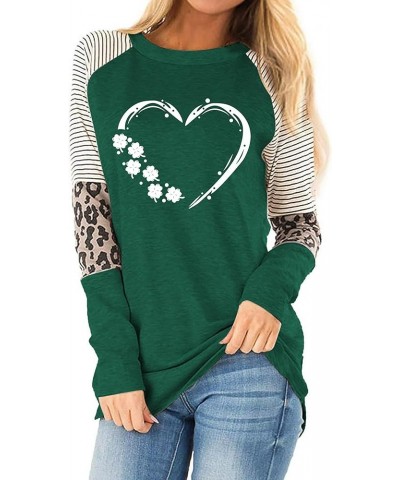 Womens Valentine's Day Shirts Plaid Long Sleeve Raglan Love Heart T-Shirts St. Patrick's Day Spring Tops 24s Green 5 $12.99 T...