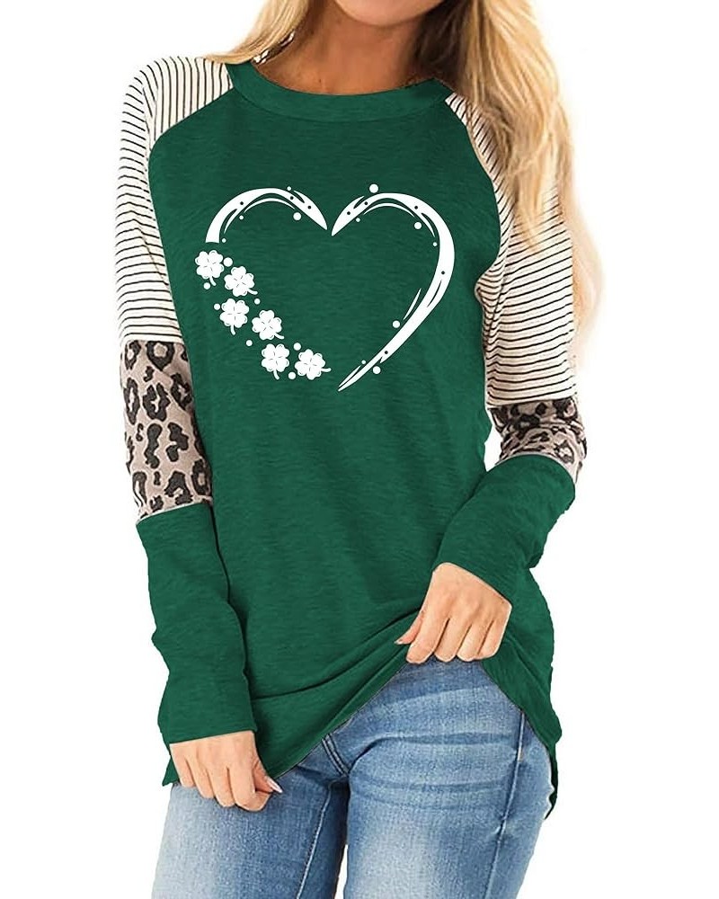 Womens Valentine's Day Shirts Plaid Long Sleeve Raglan Love Heart T-Shirts St. Patrick's Day Spring Tops 24s Green 5 $12.99 T...