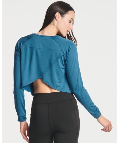 4 Pack: Women's Dry-Fit Long Sleeve Petal Back Crop Top - Athletic Cropped Tee (Available in Plus Size) plus-size Set 4 $26.0...