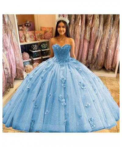 Princess Sweetheart Quinceanera Dresses Floral Lace Ball Gown Gliter Beaded Prom Dresses Red $54.06 Dresses