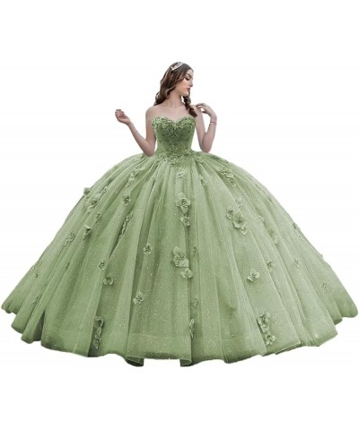 Princess Sweetheart Quinceanera Dresses Floral Lace Ball Gown Gliter Beaded Prom Dresses Red $54.06 Dresses