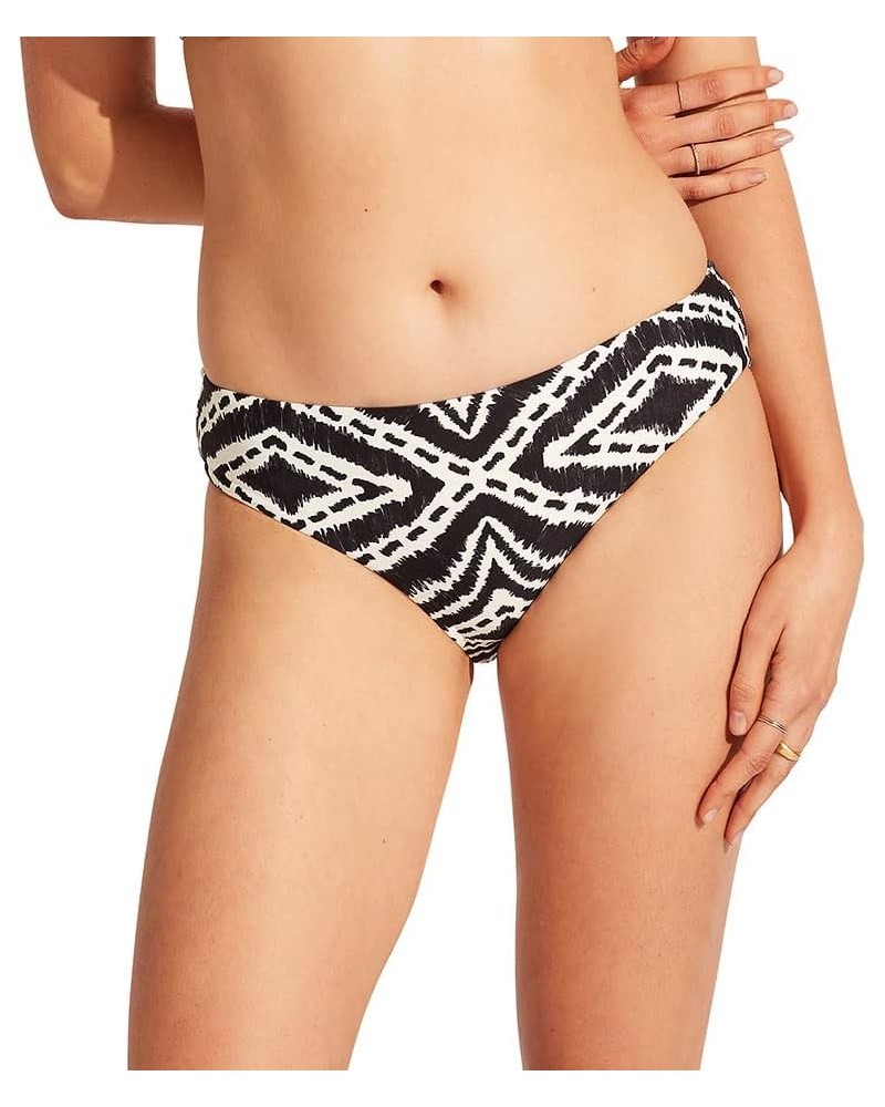 Women's Hipster Full Coverage Mid Rise Bikini Bottom Swimsuit Zanzibar Black $34.85 Swimsuits