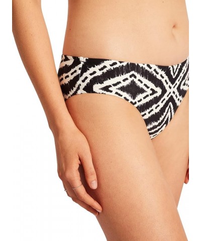 Women's Hipster Full Coverage Mid Rise Bikini Bottom Swimsuit Zanzibar Black $34.85 Swimsuits