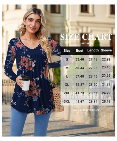 Womens Long Sleeve Tunic Tops V Neck Casual Dressy T Shirts Loose Fit Wear with Leggings Blouses Fall Tops for Women Black Sh...