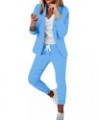 Women Two Piece Outfits Business Casual Solid Open Front Blazer Jacket and Pencil Pants Elegant Office Work Suits Set A1-blue...