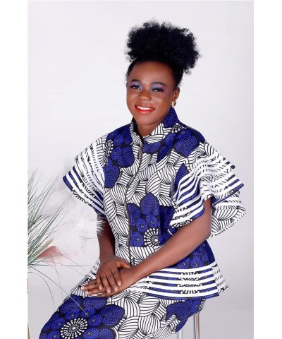 Women African Dresses Clothing Dashiki Bazin Riche Dress Women Skirt Set Print Ankara Zipper Top Color_4 $33.53 Dresses