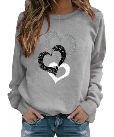 Valentines Sweatshirts for Women 2024 Funny Love Heart Graphic Print Shirts Casual Long Sleeve Tops Crewneck Pullover Sweater...