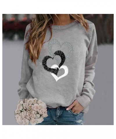 Valentines Sweatshirts for Women 2024 Funny Love Heart Graphic Print Shirts Casual Long Sleeve Tops Crewneck Pullover Sweater...