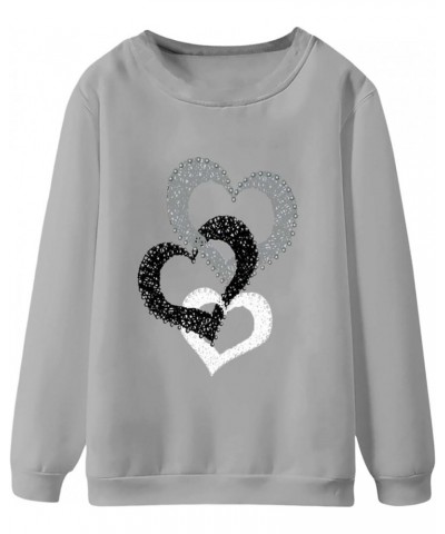 Valentines Sweatshirts for Women 2024 Funny Love Heart Graphic Print Shirts Casual Long Sleeve Tops Crewneck Pullover Sweater...