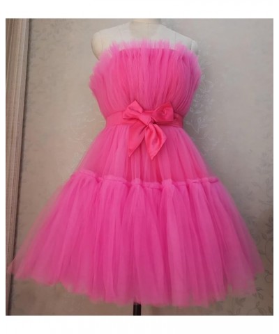 Women's Short Puffy Prom Dress Strapless Tulle Homecoming Dresses Mini Cocktail Party Poofy Tutu Gowns Orange-lace Up $31.00 ...