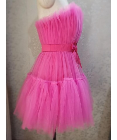 Women's Short Puffy Prom Dress Strapless Tulle Homecoming Dresses Mini Cocktail Party Poofy Tutu Gowns Orange-lace Up $31.00 ...