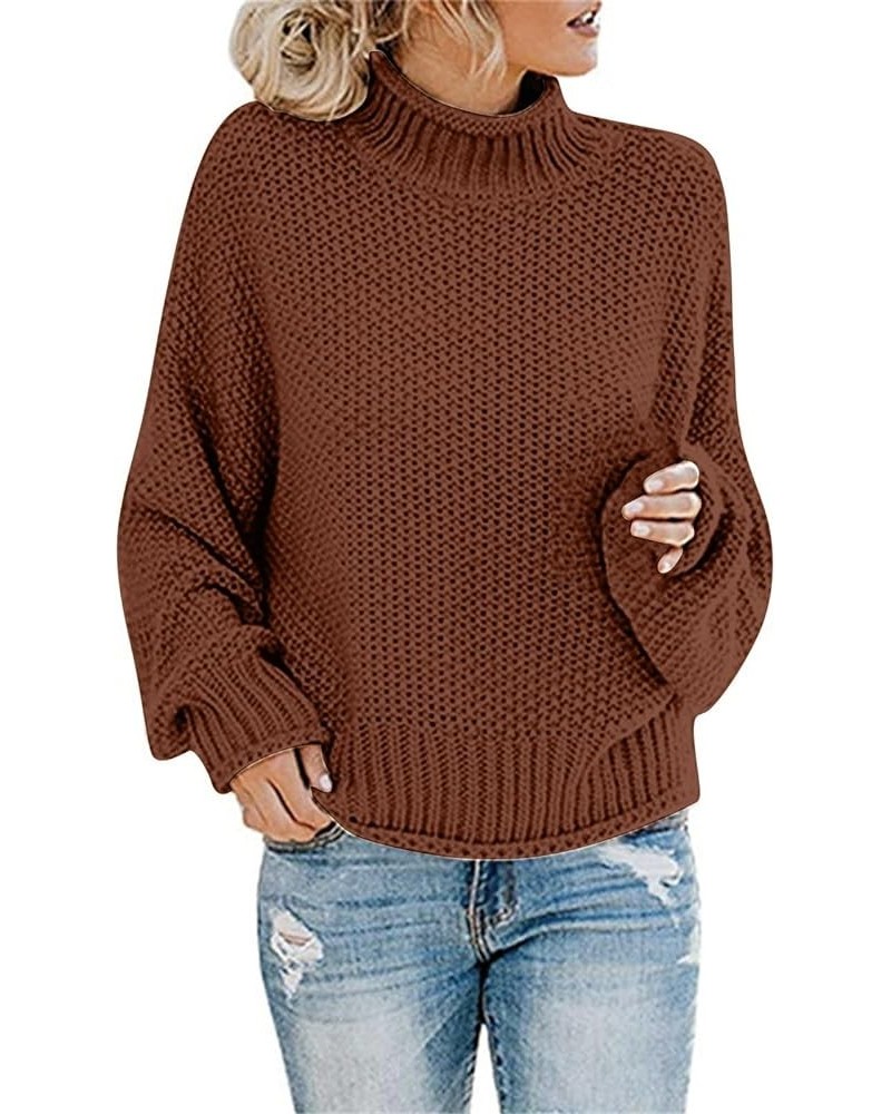 Women's 2023 Winter Fall Turtleneck Cozy Chunky Knit Sweater Batwing Oversized Long Sleeve Thick Casual Loose Pullover Tops D...