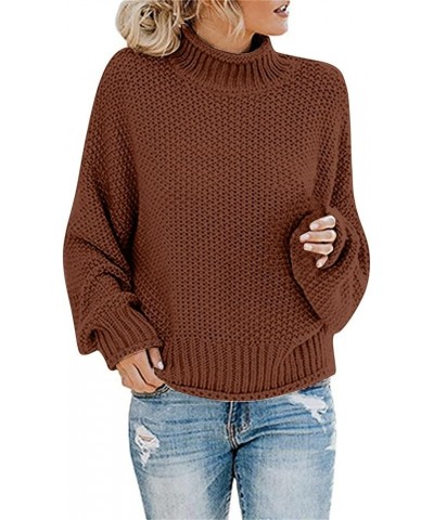 Women's 2023 Winter Fall Turtleneck Cozy Chunky Knit Sweater Batwing Oversized Long Sleeve Thick Casual Loose Pullover Tops D...