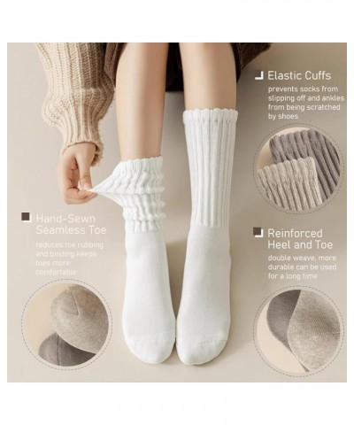 Women Slouch Socks Knit Mid Calf Rib Tube Scrunchy Slouchy Crew Socks Black $8.11 Activewear