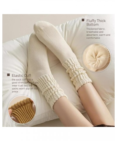 Women Slouch Socks Knit Mid Calf Rib Tube Scrunchy Slouchy Crew Socks Black $8.11 Activewear