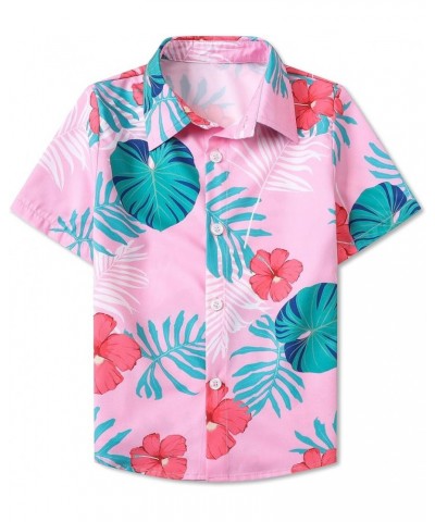 Girls & Womens Hawaiian Shirts Short Sleeve Summer Button Down Tropical Shirts, 2 Years - 2XL Youth Hawaiian Pink $9.54 Blouses