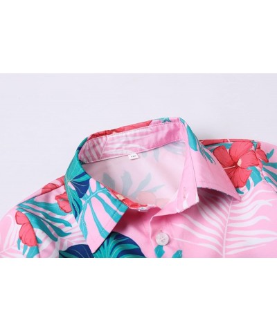 Girls & Womens Hawaiian Shirts Short Sleeve Summer Button Down Tropical Shirts, 2 Years - 2XL Youth Hawaiian Pink $9.54 Blouses