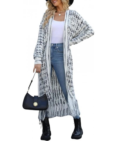 Women's Long Sleeves Sweaters Soft Knit Leopard Open Front Long Sleeve Cardigan Outwear Black5 $20.68 Sweaters