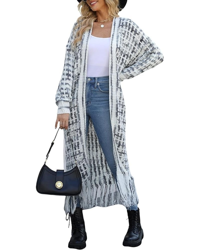 Women's Long Sleeves Sweaters Soft Knit Leopard Open Front Long Sleeve Cardigan Outwear Black5 $20.68 Sweaters