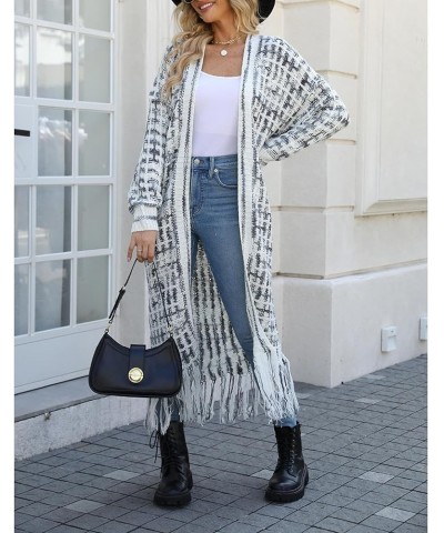 Women's Long Sleeves Sweaters Soft Knit Leopard Open Front Long Sleeve Cardigan Outwear Black5 $20.68 Sweaters