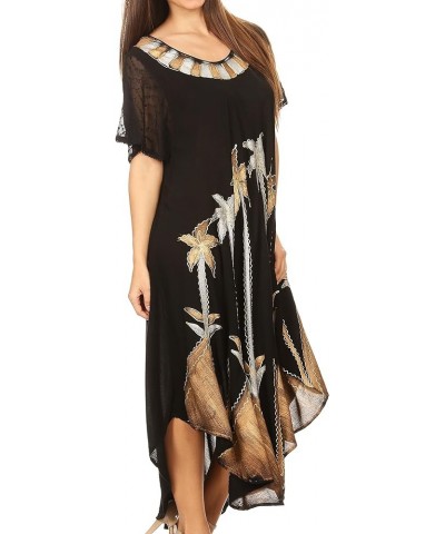 Watercolor Palm Tree Tank Caftan Dress Brown / Silver $16.82 Swimsuits