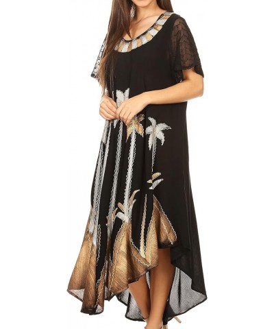 Watercolor Palm Tree Tank Caftan Dress Brown / Silver $16.82 Swimsuits