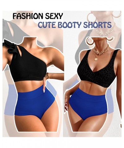 Women's High Waist Yoga Booty Shorts V Back Scrunch Gym Workout Spandex Dance Hot Pants Butt Lifting Rave Bottoms Blue $13.74...