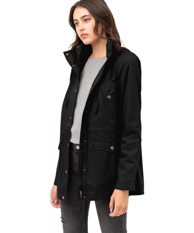 Women's Casual Military Anorak Jacket Safari Utility - Lightweight Detachable Hoodie Wjc1845_black $27.86 Jackets