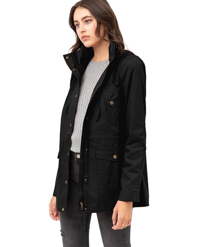 Women's Casual Military Anorak Jacket Safari Utility - Lightweight Detachable Hoodie Wjc1845_black $27.86 Jackets