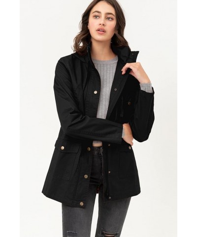 Women's Casual Military Anorak Jacket Safari Utility - Lightweight Detachable Hoodie Wjc1845_black $27.86 Jackets