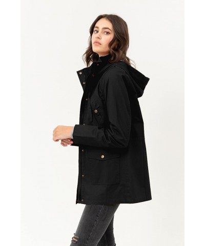 Women's Casual Military Anorak Jacket Safari Utility - Lightweight Detachable Hoodie Wjc1845_black $27.86 Jackets