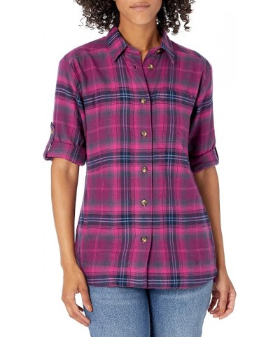 Women's Holly Hideaway Flannel Shirt Wild Fuchsia Multi Tartan $25.95 Blouses