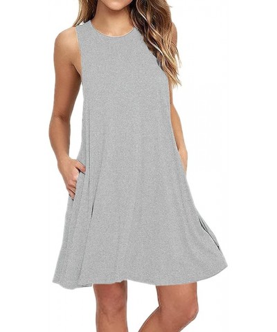 Summer Dresses for Women 2024 Vacation Casual Women's Midi Summer Striped Short Sleeve T-Shirt Boho Cute Dress C02-gray $12.3...