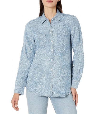 Women's Zoey Long Sleeve Fallen Foliage Blouse Bluewash $28.41 Blouses