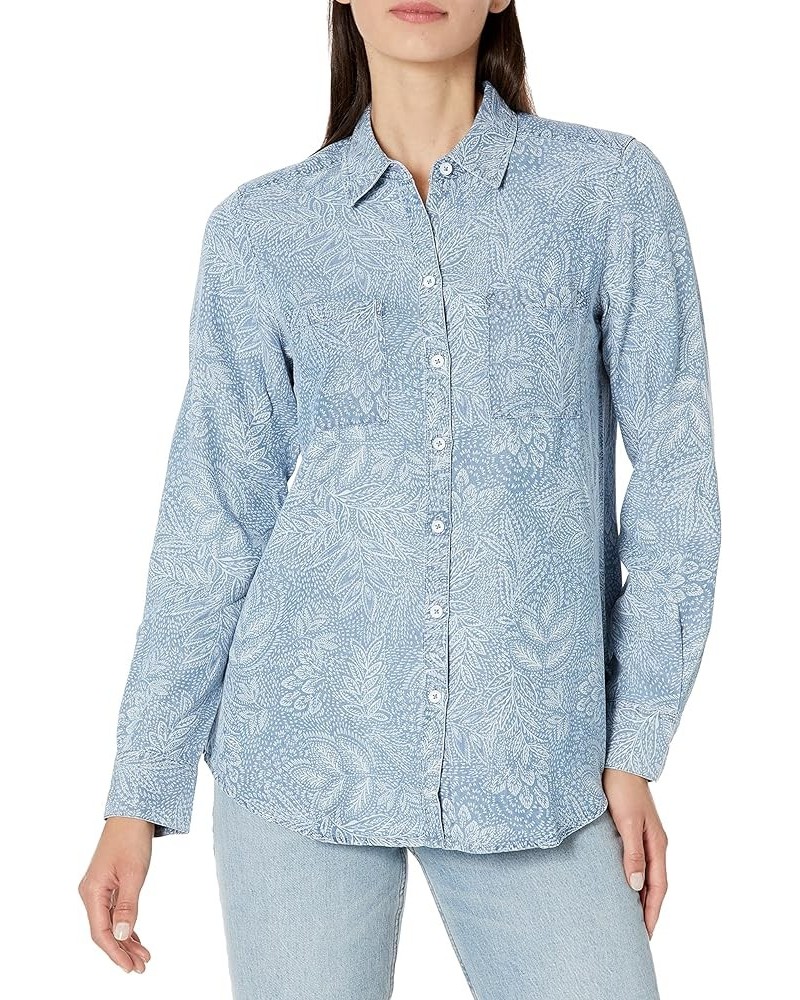 Women's Zoey Long Sleeve Fallen Foliage Blouse Bluewash $28.41 Blouses