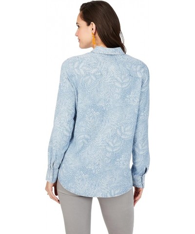 Women's Zoey Long Sleeve Fallen Foliage Blouse Bluewash $28.41 Blouses