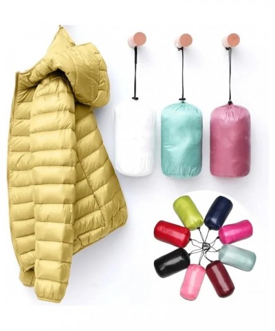 Thin Down Jacket Women Autumn Winter Slim Short Hooded Warm White Duck Down Coat Red Wine Hooded $20.86 Jackets