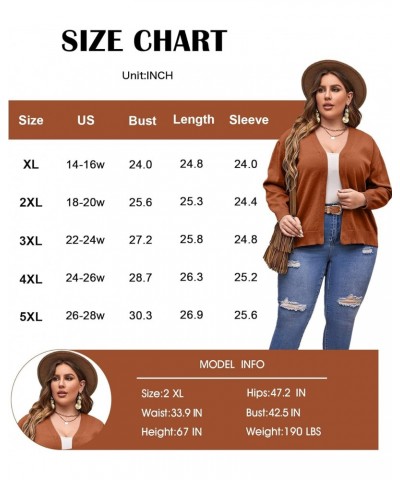 Brown Plus Size Dressy Cardigan Plus Size Open Front Sweater Plus Size Knit Cardigan Sweater Plus Size Ribbed Knit Cardigan K...